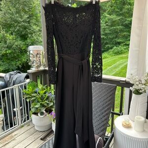Premier Black Lace Long Sleeve Dress